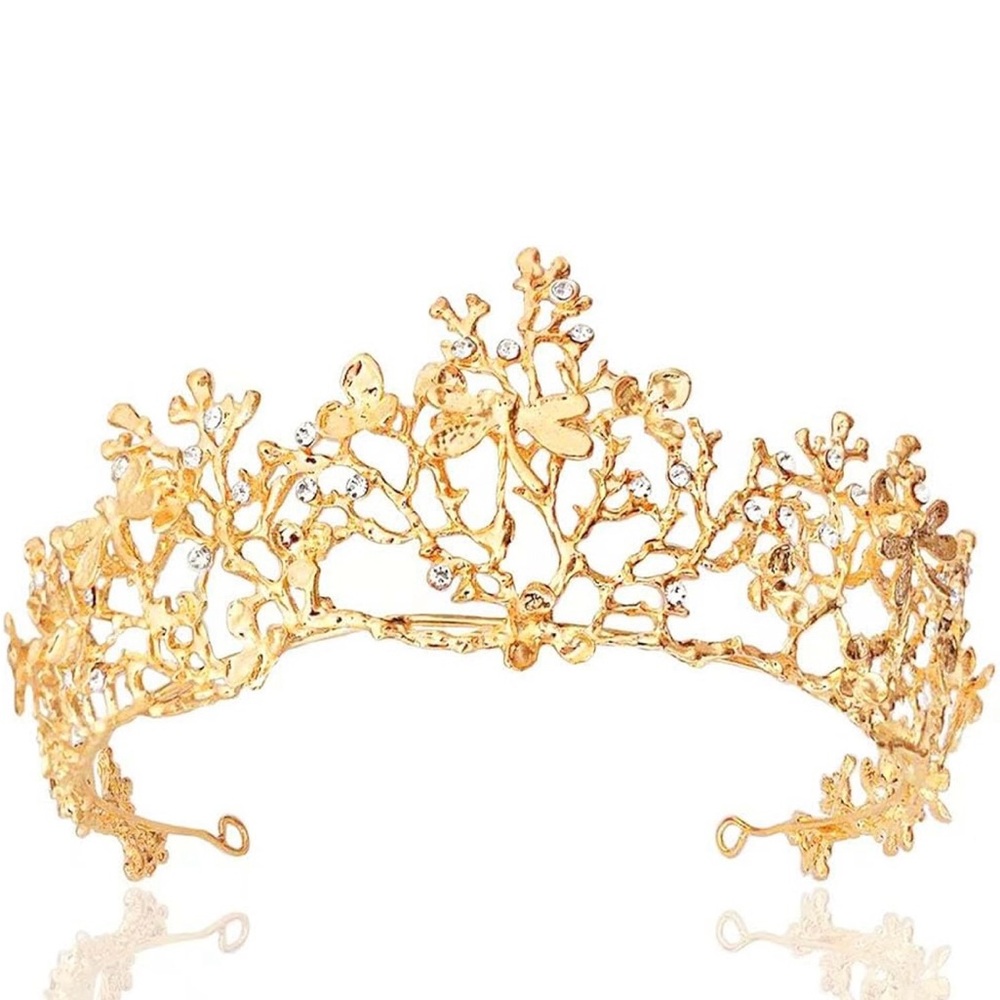 Elegant Gold Floral Tiara
